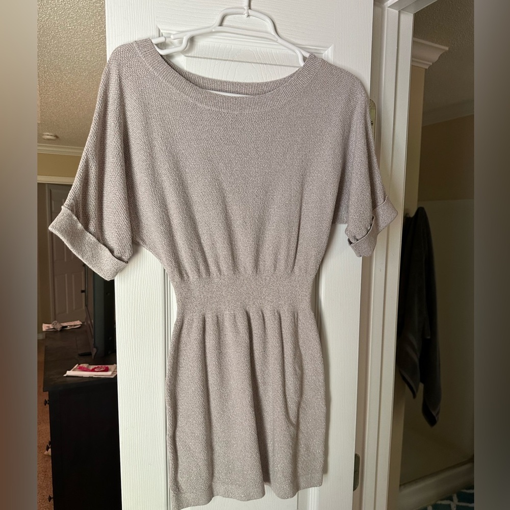 Express tan and silver dress size small